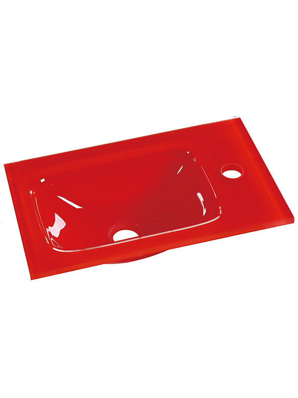 pias de banheiro pias de banheiro pequenas de vidro vermelho de 43 cm